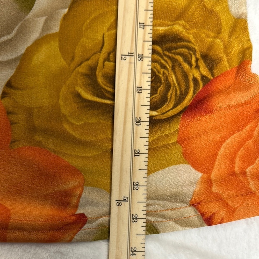 Susan Lawrence Orange Gold Fitted Cap Sleeve Blouse - Picture 7 of 8